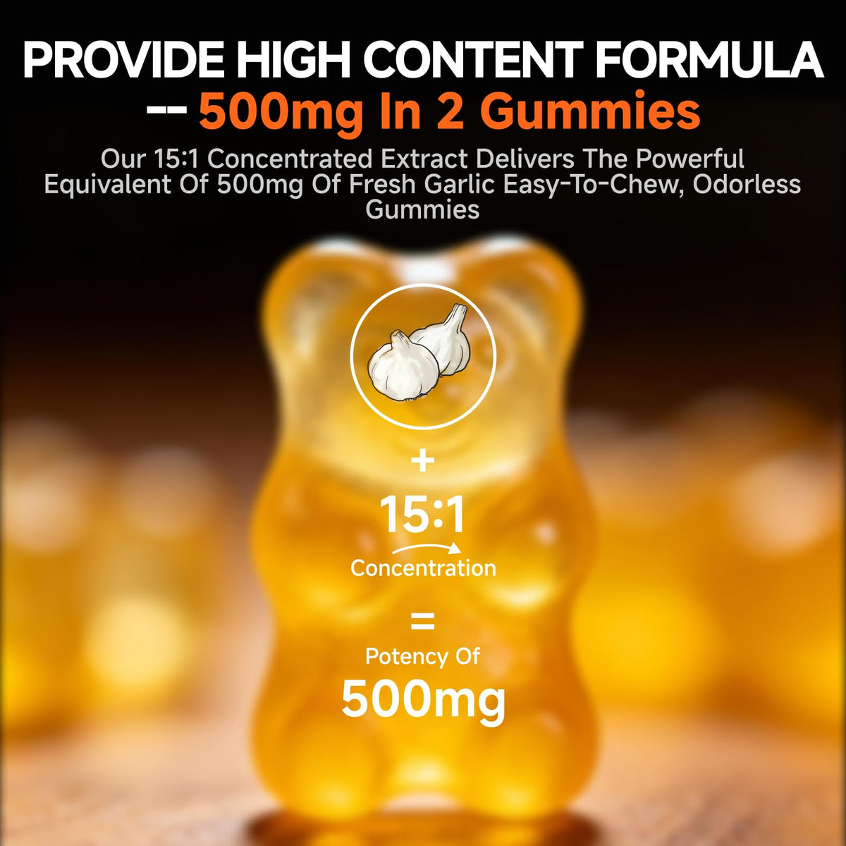 Odorless Aged Garlic Extract Gummies 500mg 60 Ct V2192