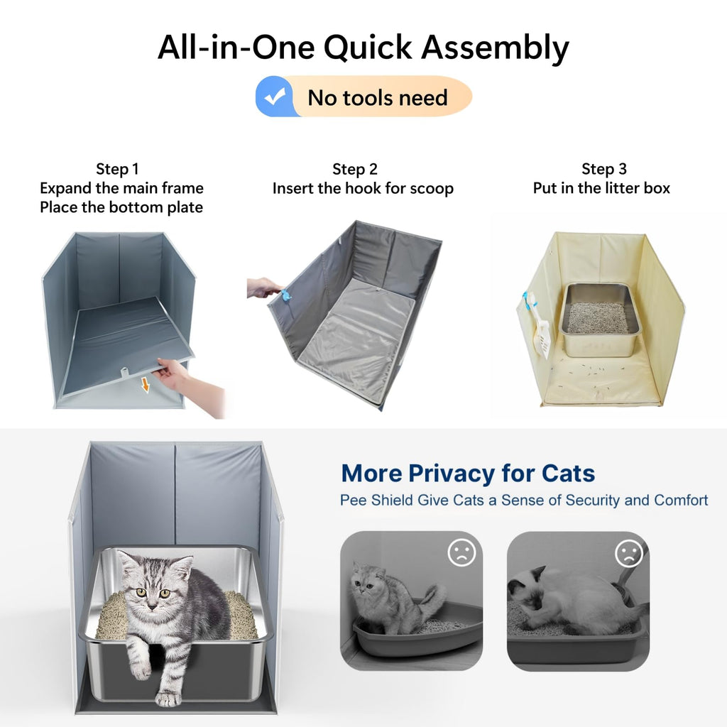 Extra Large Open Top High Sided Cat Litter Box Enclosure V884
