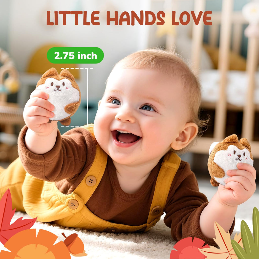 Soft Treehouse 5 Sensory Squirrels Rattle F616
