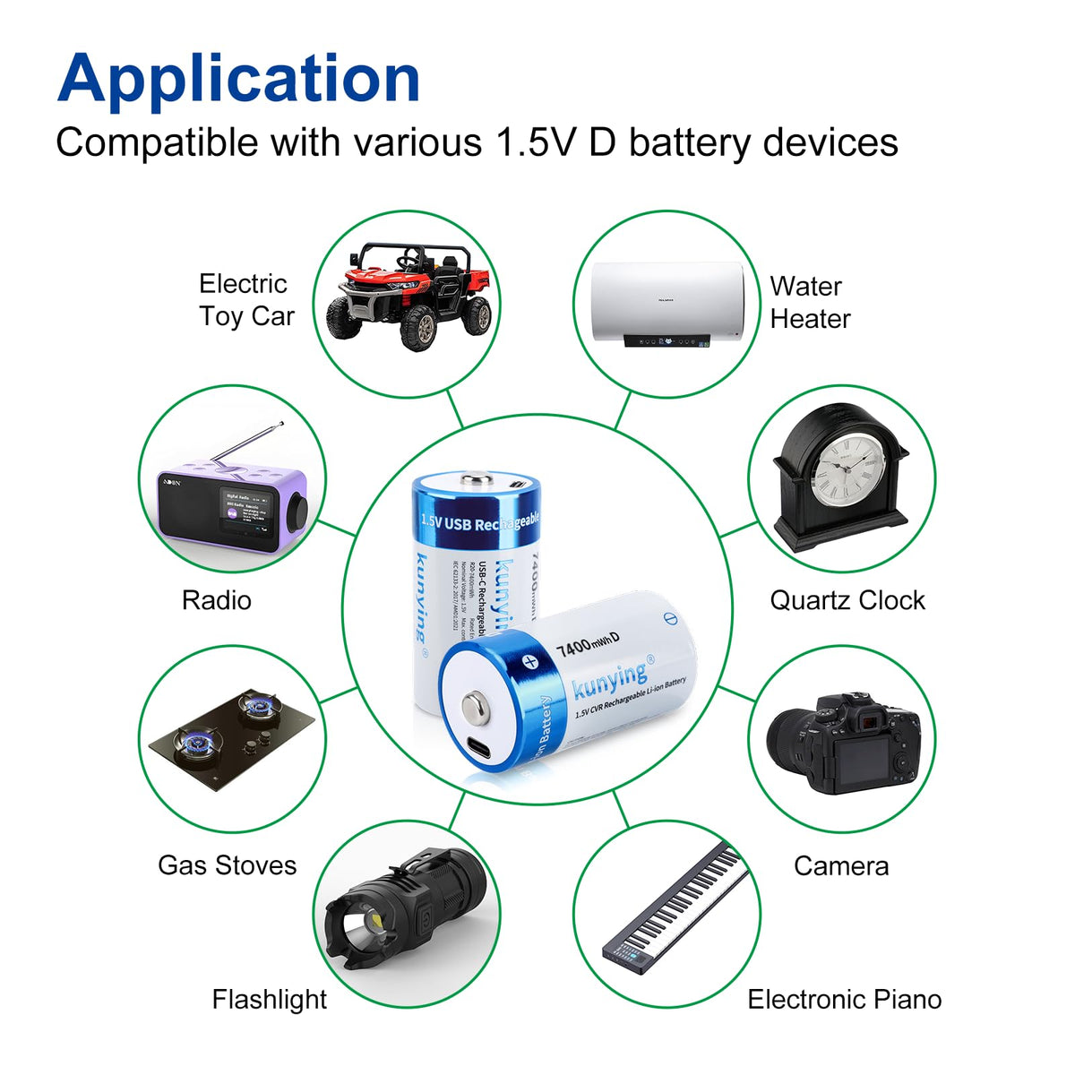 8 Pack Rechargeable Lithium D Cell Batteries K3940