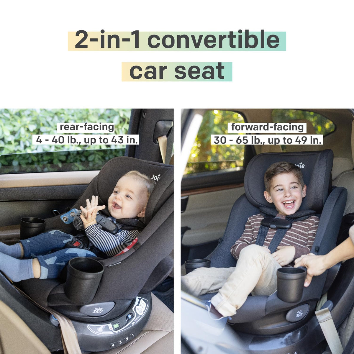 2-in-1 Rotating Convertible Car Seat O683