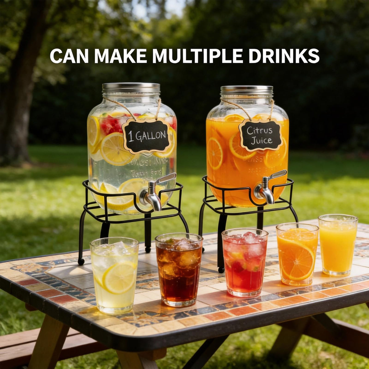 1 Gallon Glass Drink Dispensers with Spigot D26926