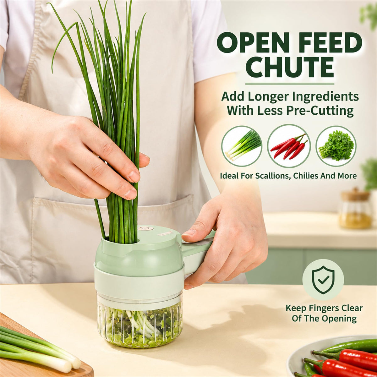 4-in-1 Handheld Electric Vegetable Cutter W55275