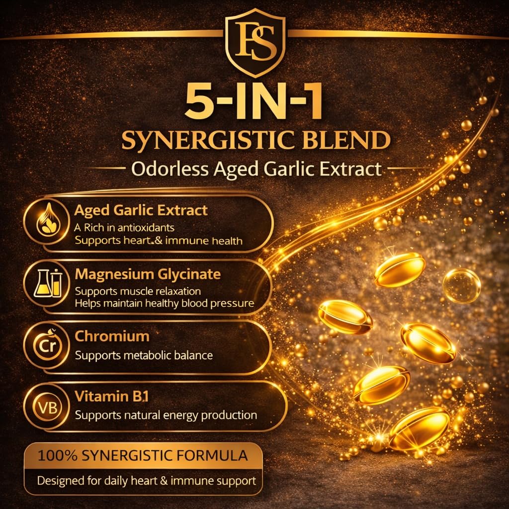 Aged Garlic Extract with Magnesium Chromium B1 & B9 300 Capsules G25122