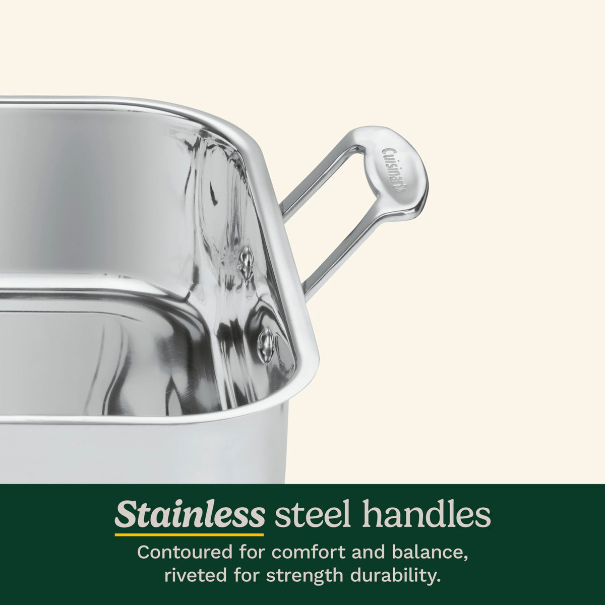 16-Inch Induction Compatible Stainless Steel Roasting Pan with Rack P23504