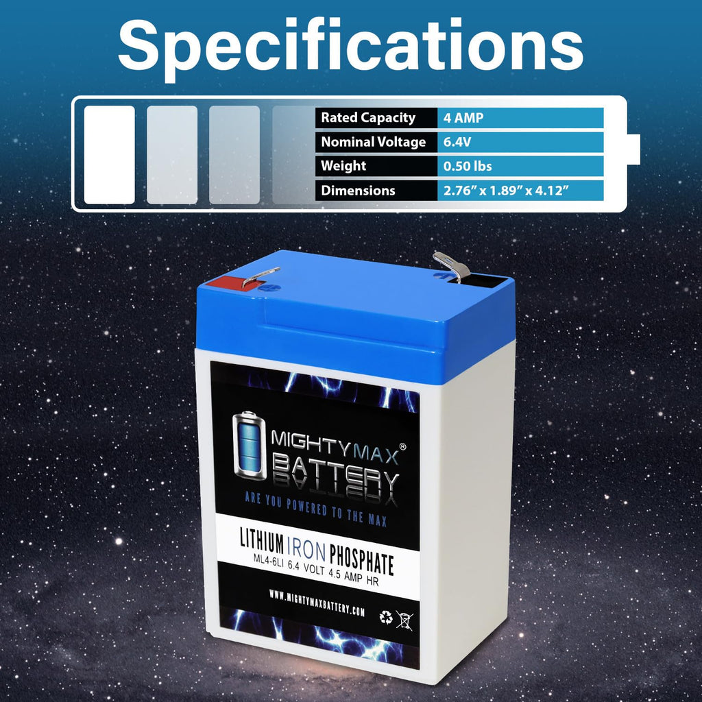 6V 4.5AH Lithium Replacement Battery Y537218