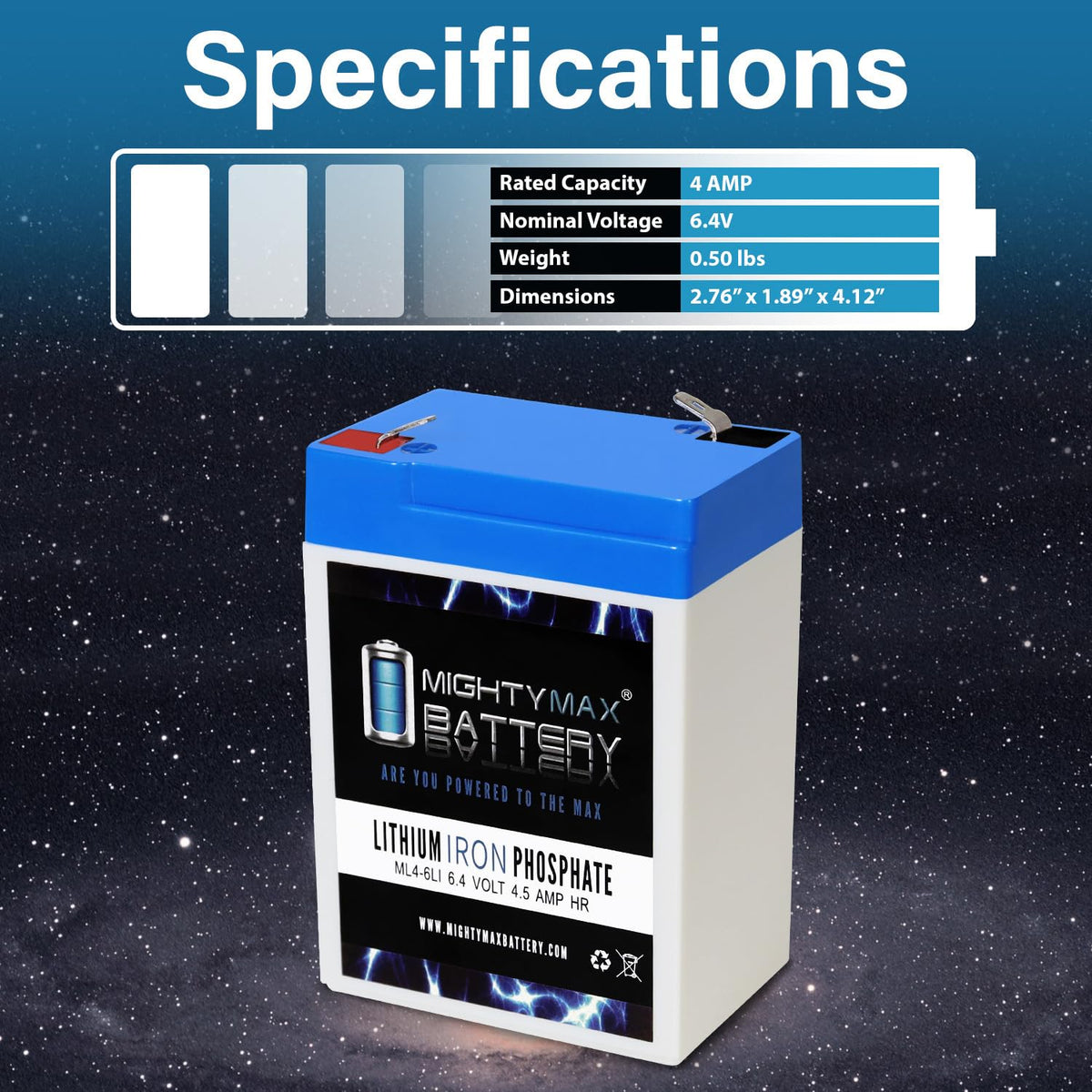 6V 4.5AH Lithium Replacement Battery Y537218