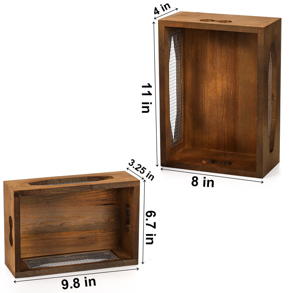 Set of 2 Wooden Nesting Countertop Baskets N640