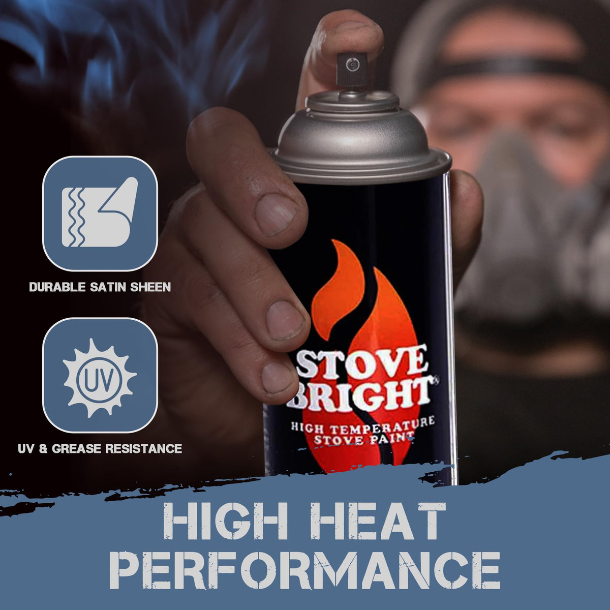 High Temp Metallic Blue Satin Spray Paint 12 Oz Can K707793