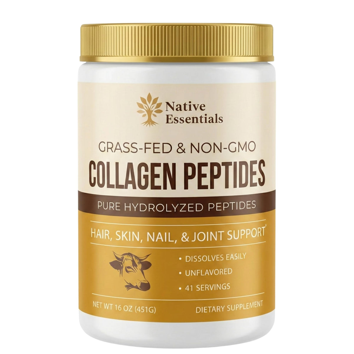 Grass Fed Hydrolyzed Multi Collagen Peptides Powder 16oz X497