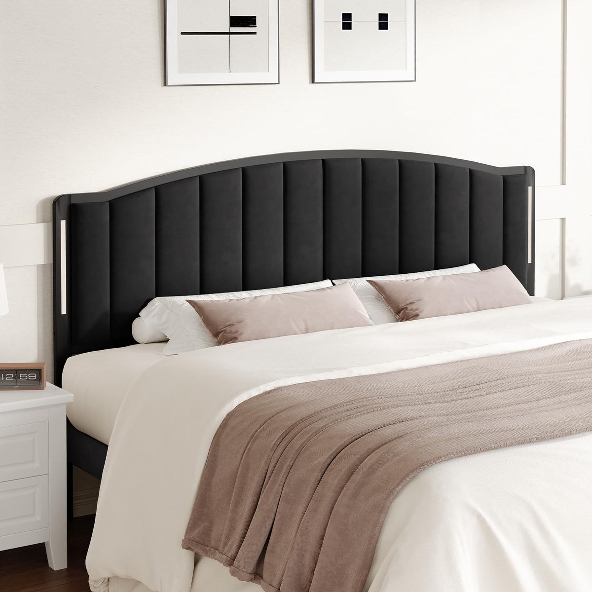 Upholstered Tufting Headboard Queen Size with Lights U5267