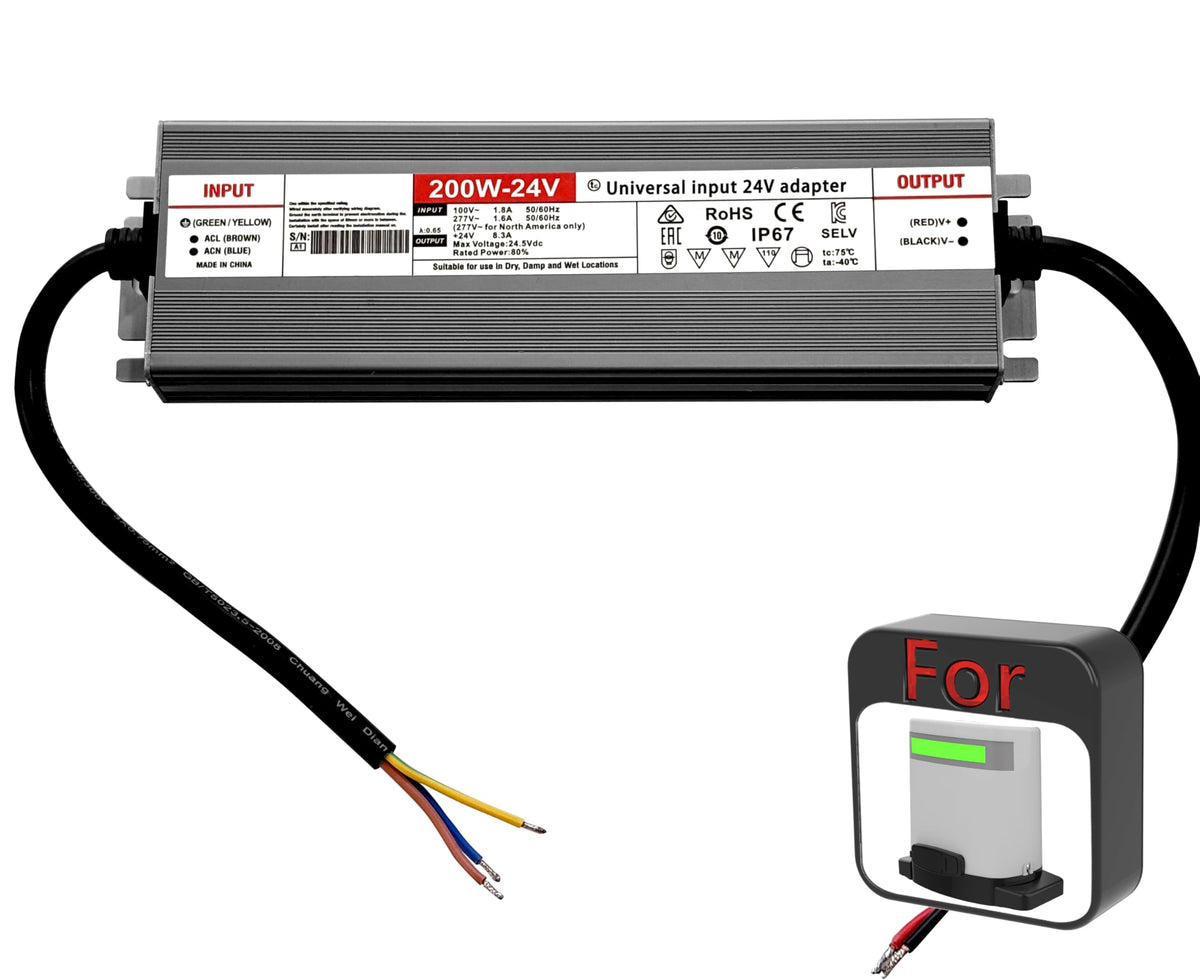 200W AC100-277V to DC24V Waterproof IP67 LED Driver Power Supply S207