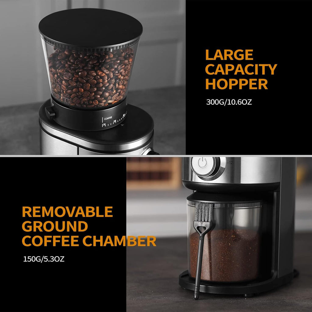 Electric Conical Burr Coffee Grinder with 30 Adjustable Grind Settings D797