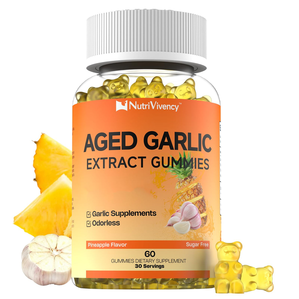Odorless Aged Garlic Extract Gummies 500mg 60 Ct V2192