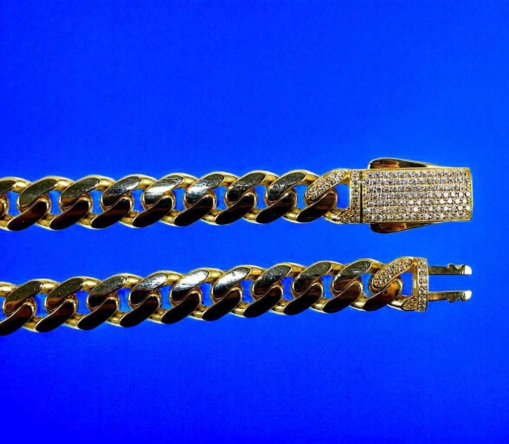 14K Yellow Gold Cuban Link Chain Necklace A71247