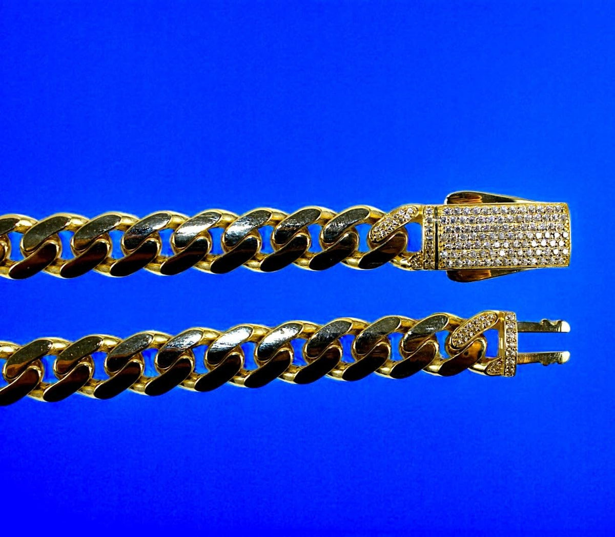 14K Yellow Gold Cuban Link Chain Necklace A71247