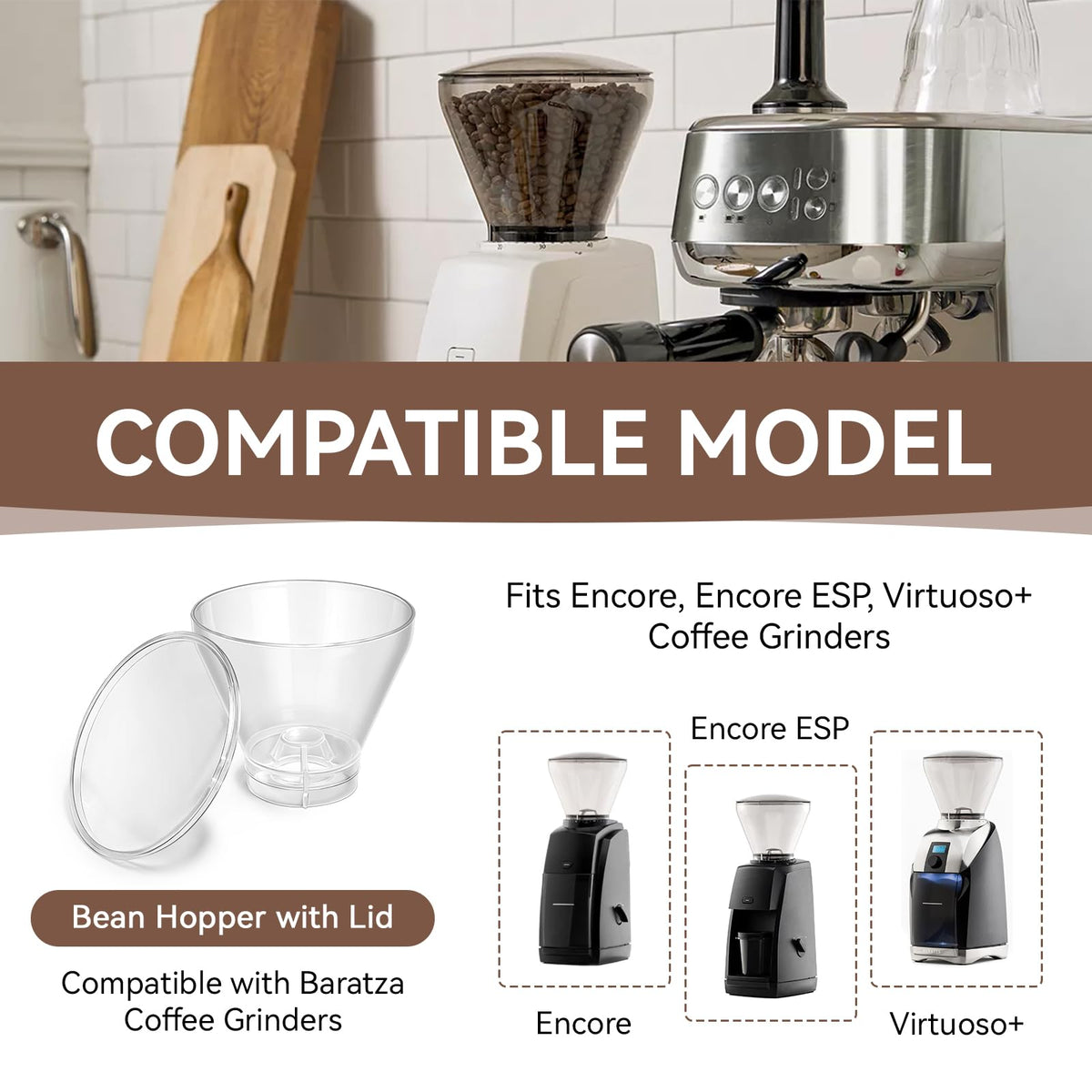 Hopper with Lid for Coffee Grinders Q384