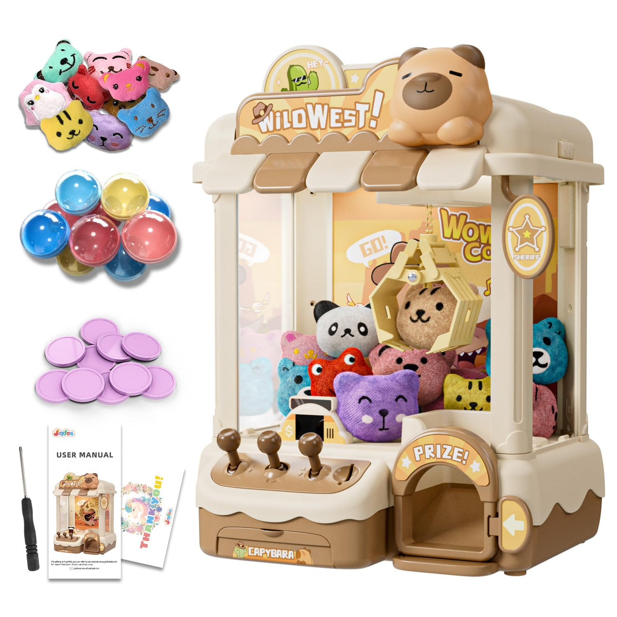 Claw Machine with Plush Toys and Capsules Z158
