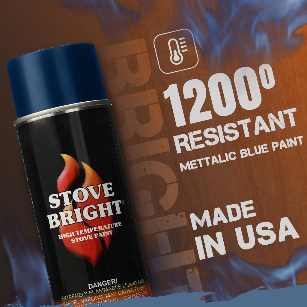 High Temp Metallic Blue Satin Spray Paint 12 Oz Can K707793