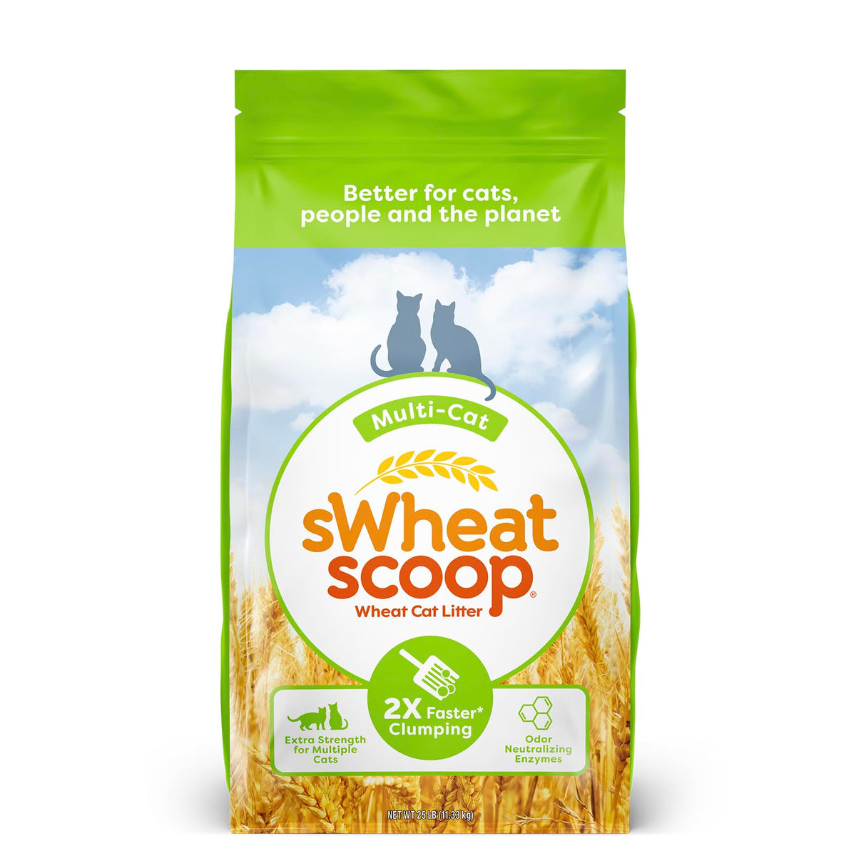 Natural Wheat Multi-Cat Litter, 25 Pound Bag G1582