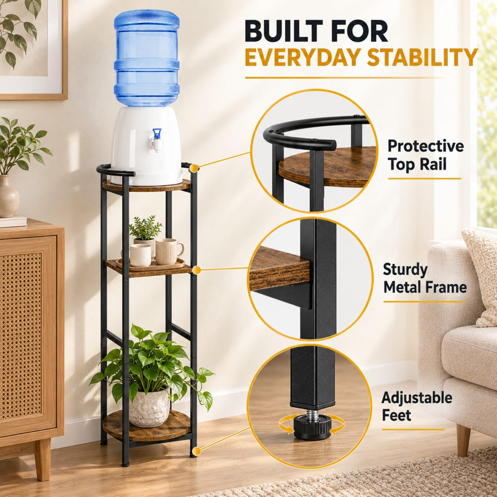 Wood 5 Gallon Water Dispenser Stand with Storage Shelf V55629