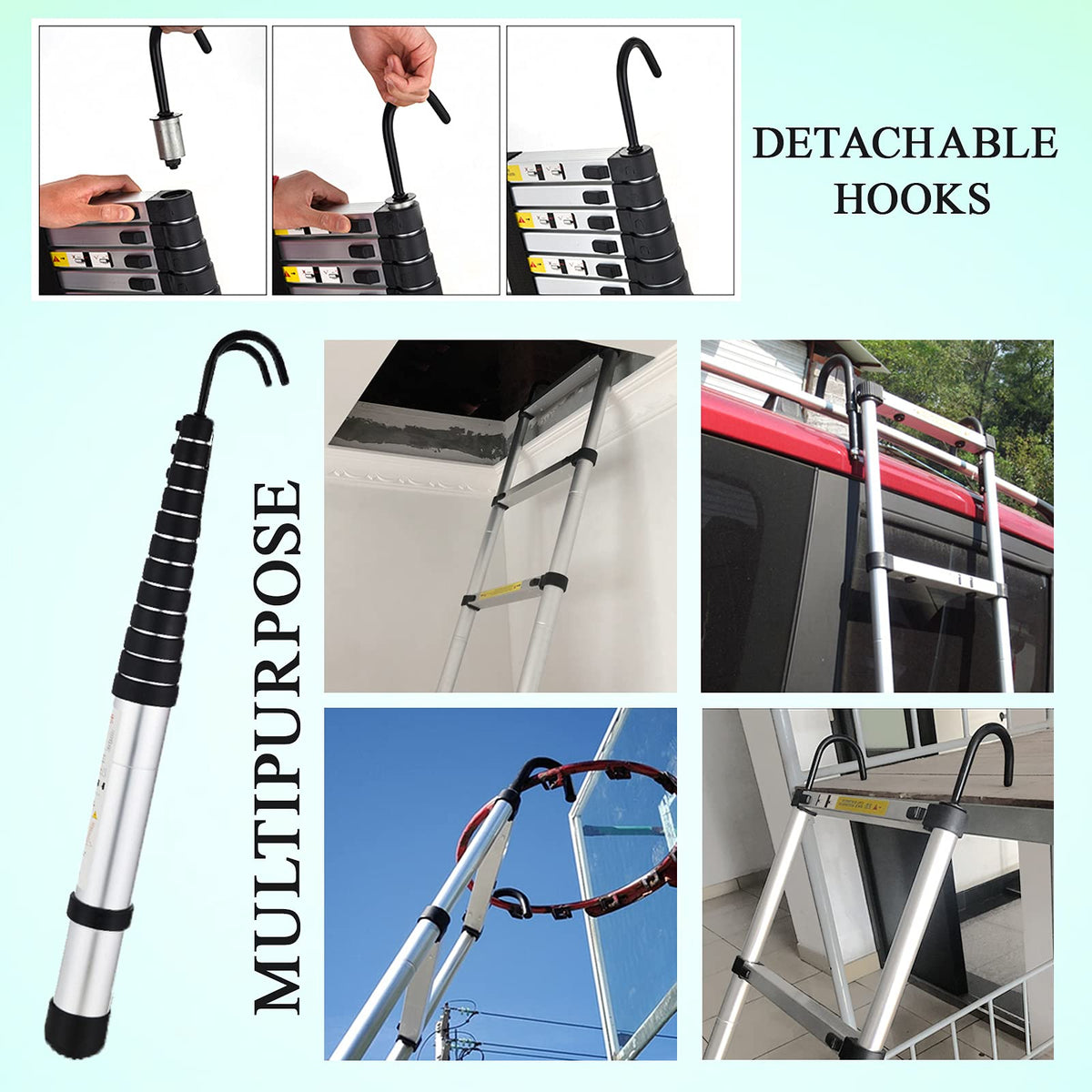 20.5FT Aluminum Telescoping Ladder 330lb Z8617