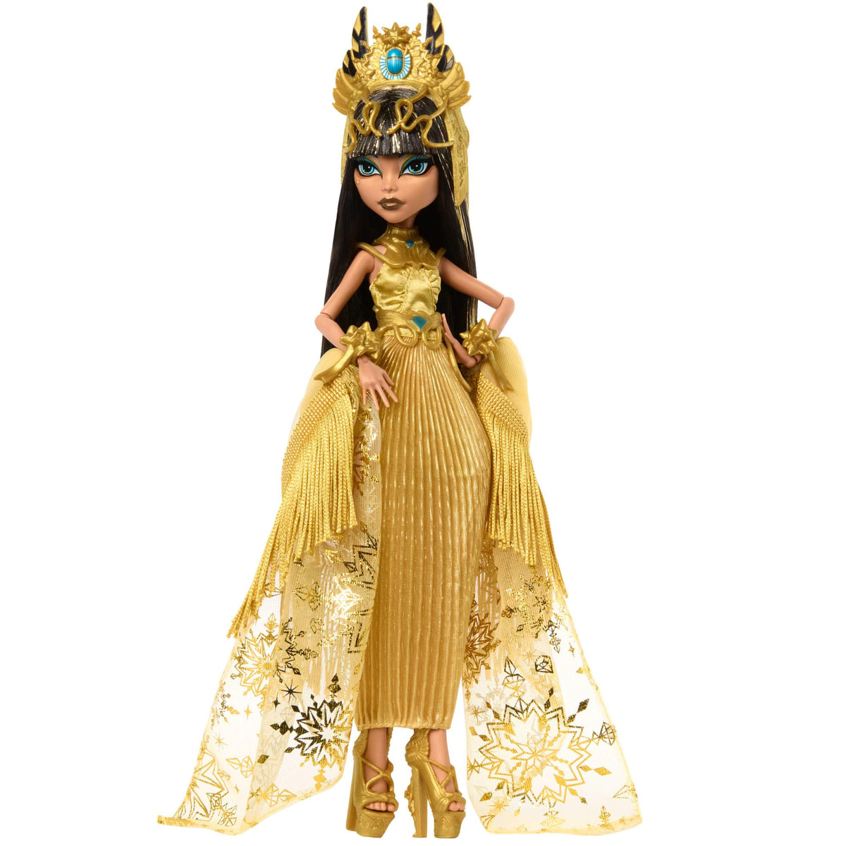 Collectible Doll in Golden Gown with Fringe Shawl U2116