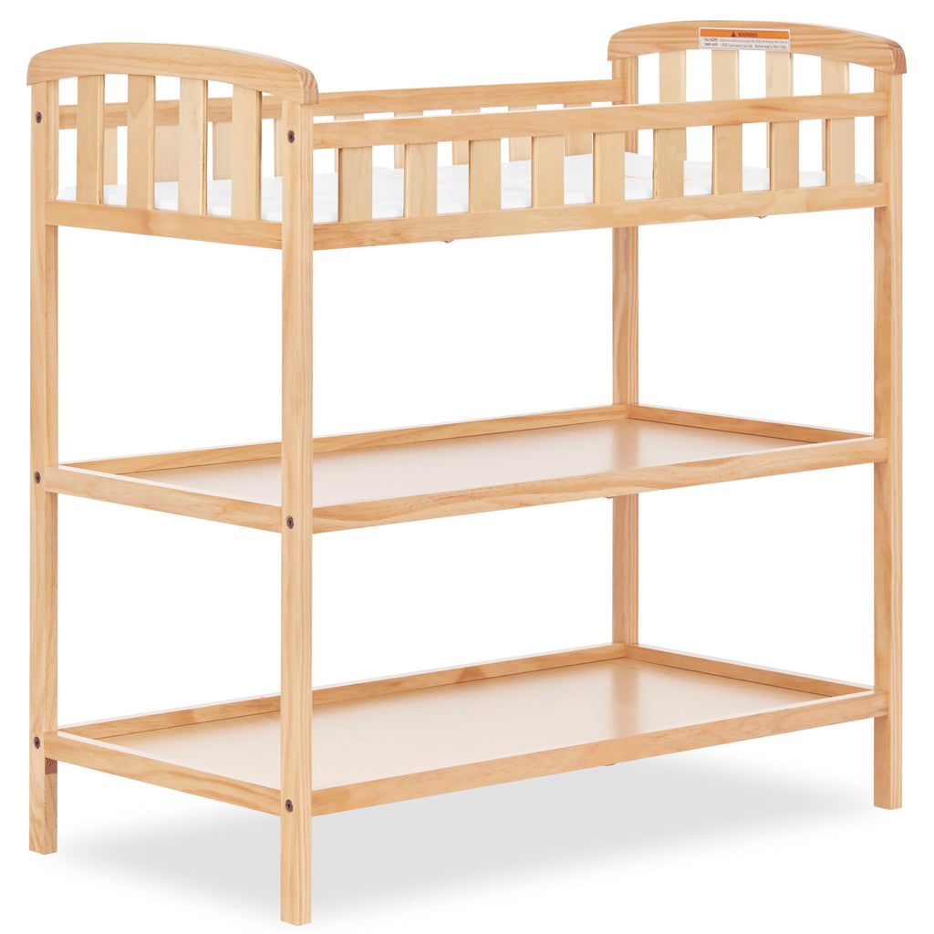 Compact Portable Pinewood Changing Table with Safety Rails Z9487