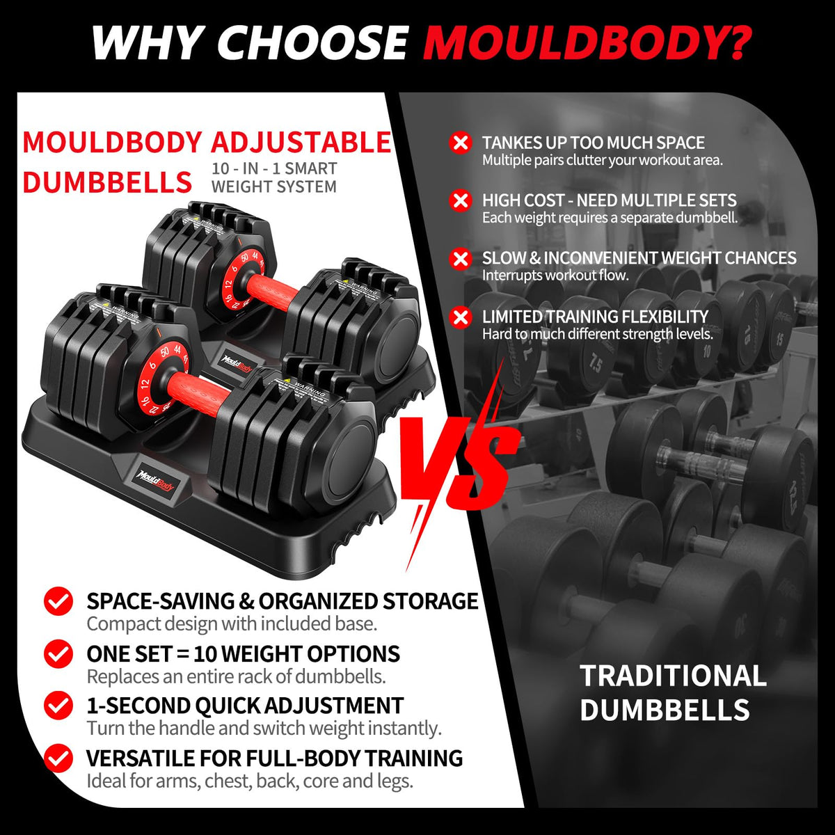 Adjustable Dumbbell Set 25 lb or 50 lb X947126