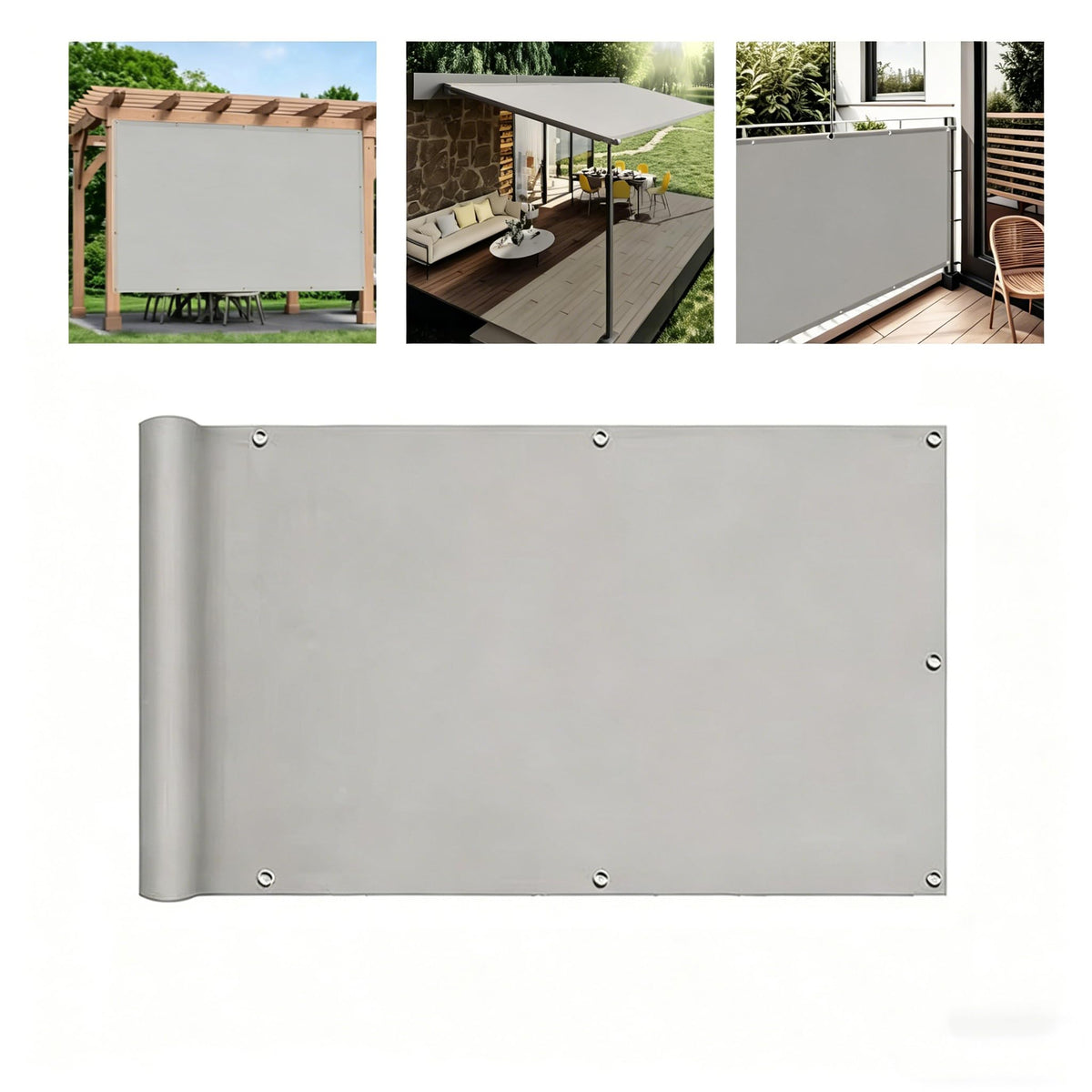 Light Gray 3.3′x3.3′ Waterproof UV Resistant Privacy Screen A971