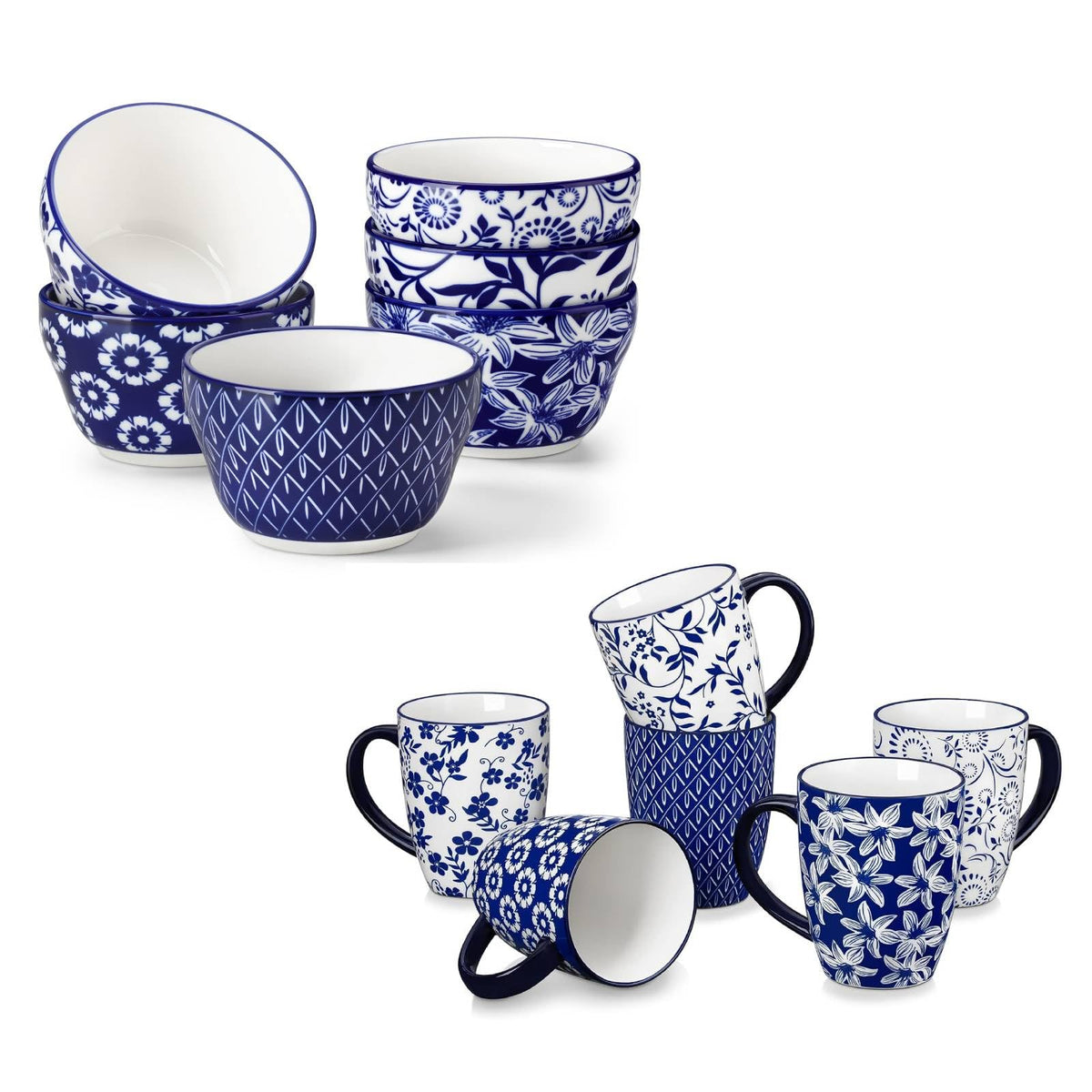 12-Piece Porcelain Bowl & Mug Set C630517