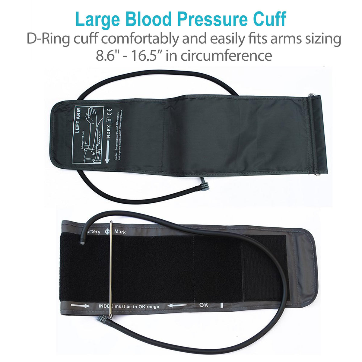 Blood Pressure Monitor Upper Arm Large Cuff 8.6-16.5” Digital BP Gauge 4 User 120 Readings Memory Large LCD Display I44618