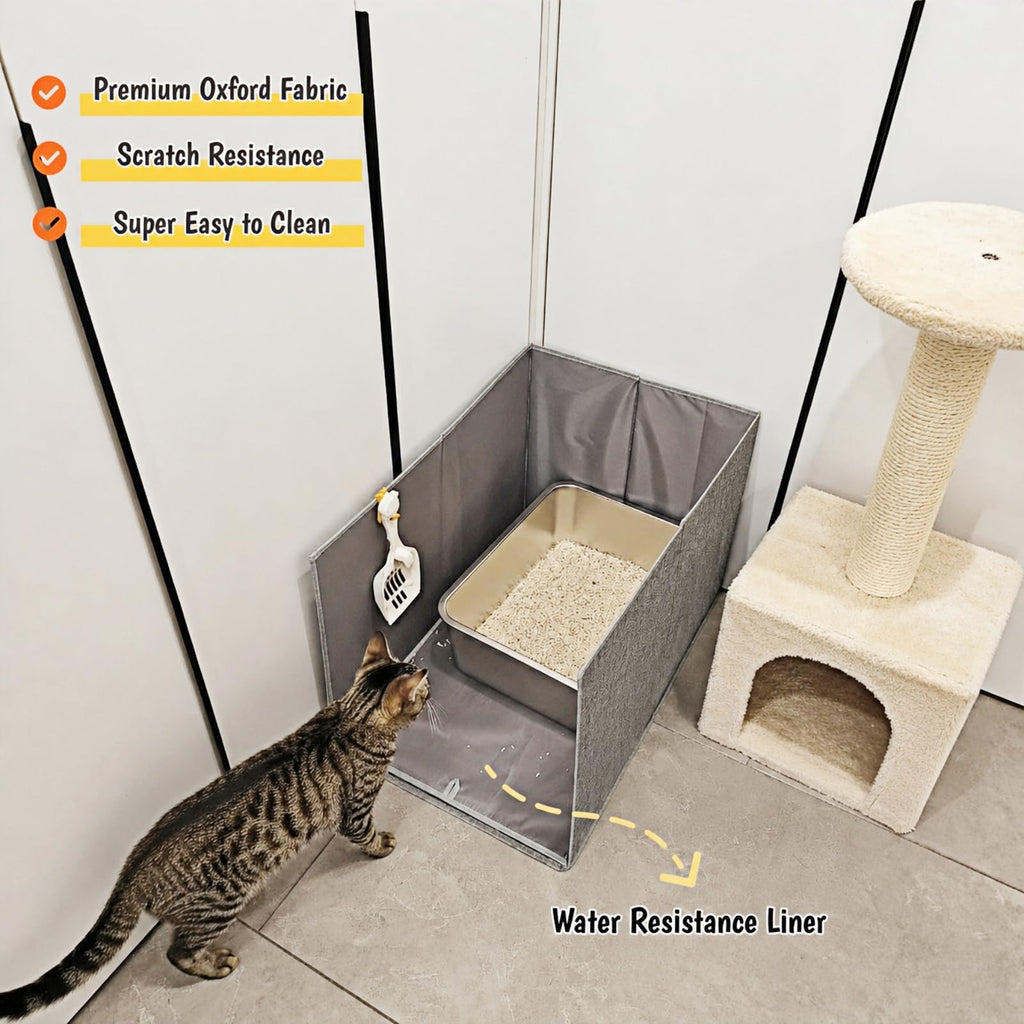 Extra Large Open Top High Sided Cat Litter Box Enclosure V884
