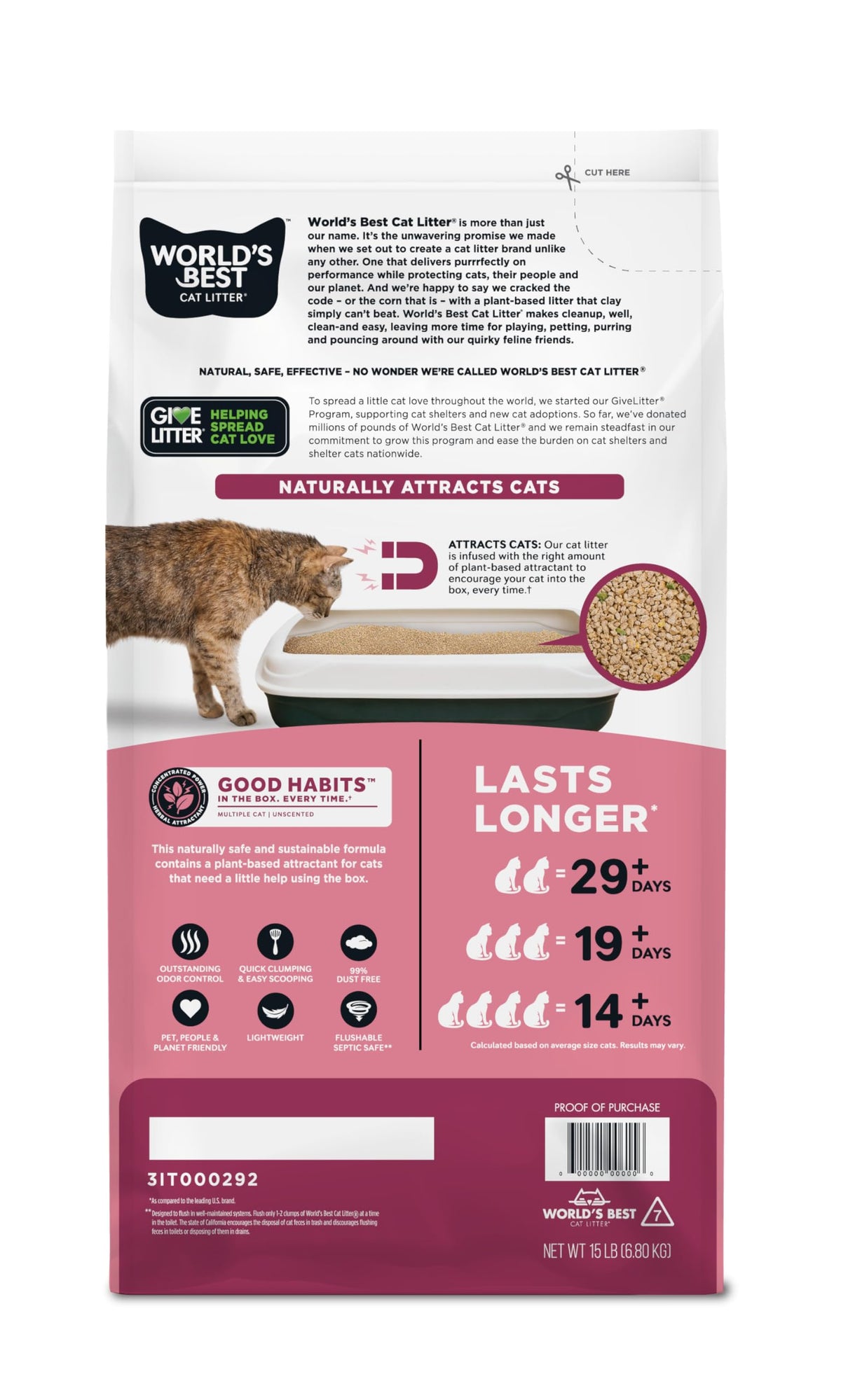 Unscented 15 lb Cat Litter Y4655