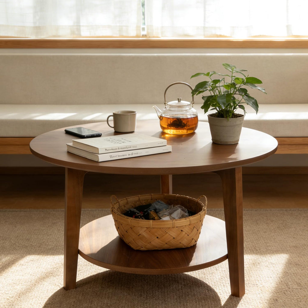 2-Tier Round Wood Coffee Table X10185