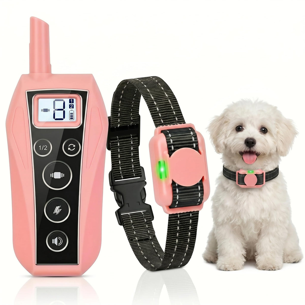 Pink 2000FT Waterproof Dog Training Collar Y270922