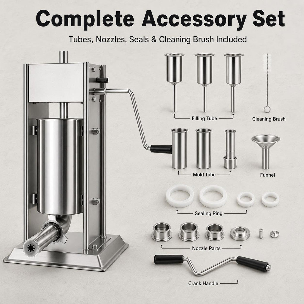 Vertical Sausage Stuffer and Churro Machine Combo, 304 Steel, 3L/5L/7L H4147