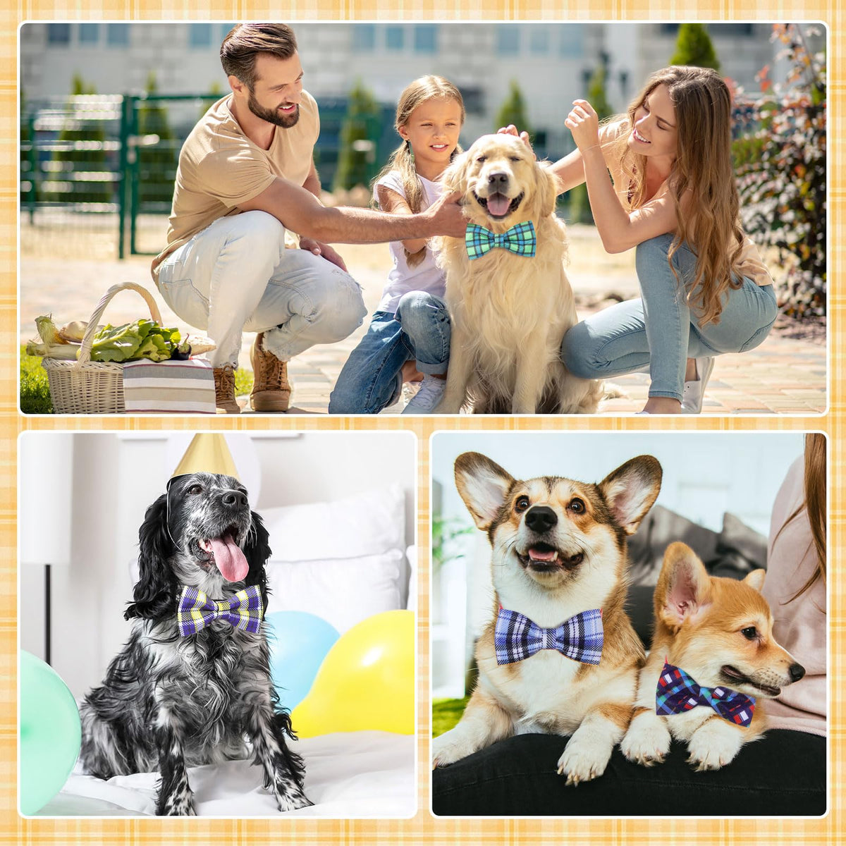Plaid Dog Collar Bow Ties O58144