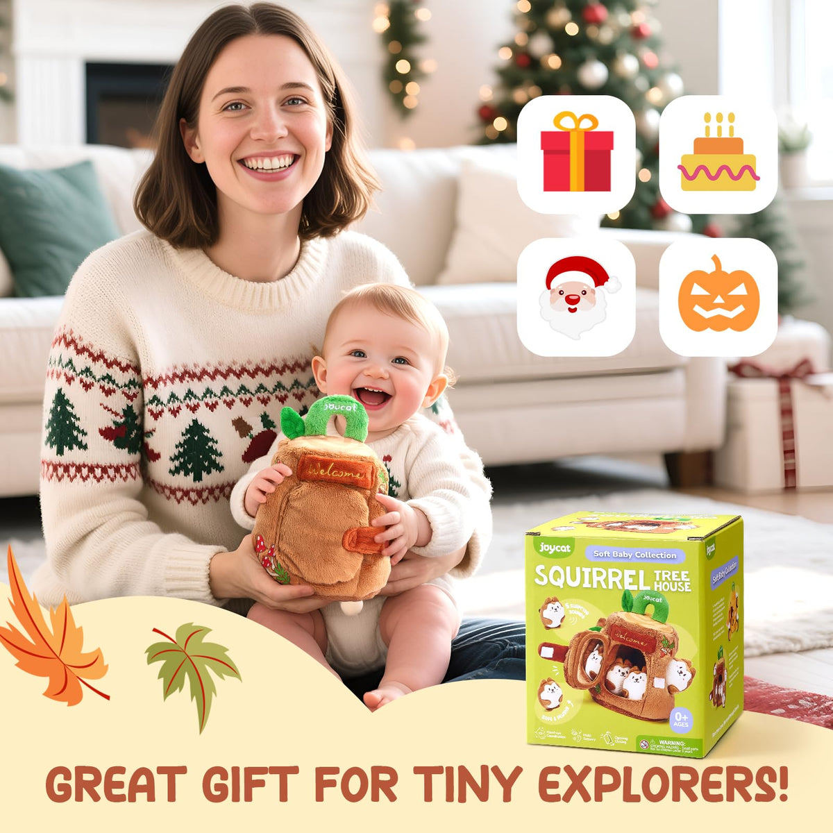 Soft Treehouse 5 Sensory Squirrels Rattle F616