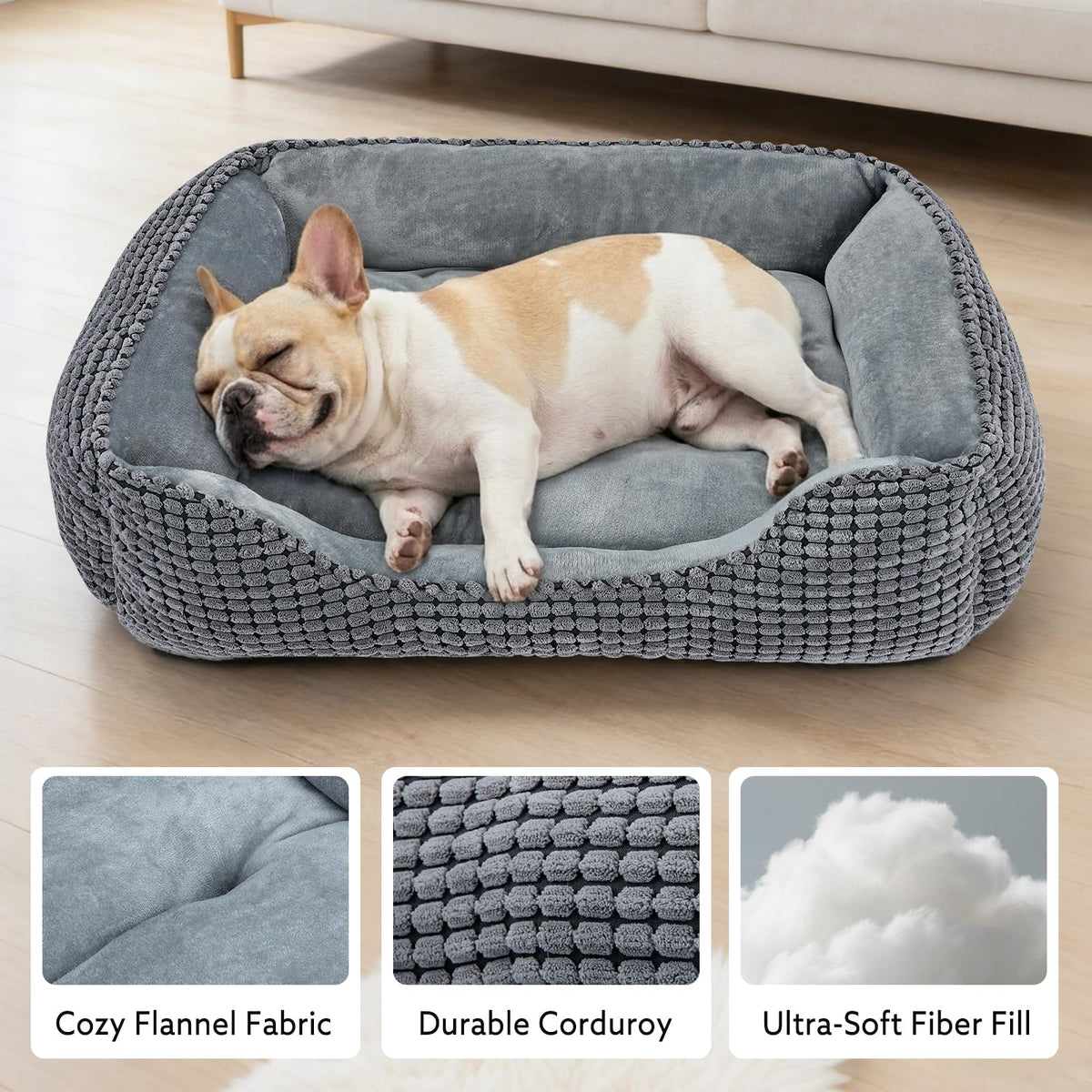 Rectangle Washable Calming Dog Bed N391