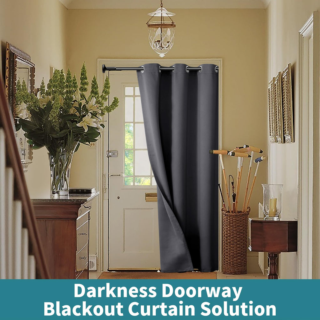 Dark Grey 34 x 80 Inch Thermal Insulated Blackout Curtain Z315