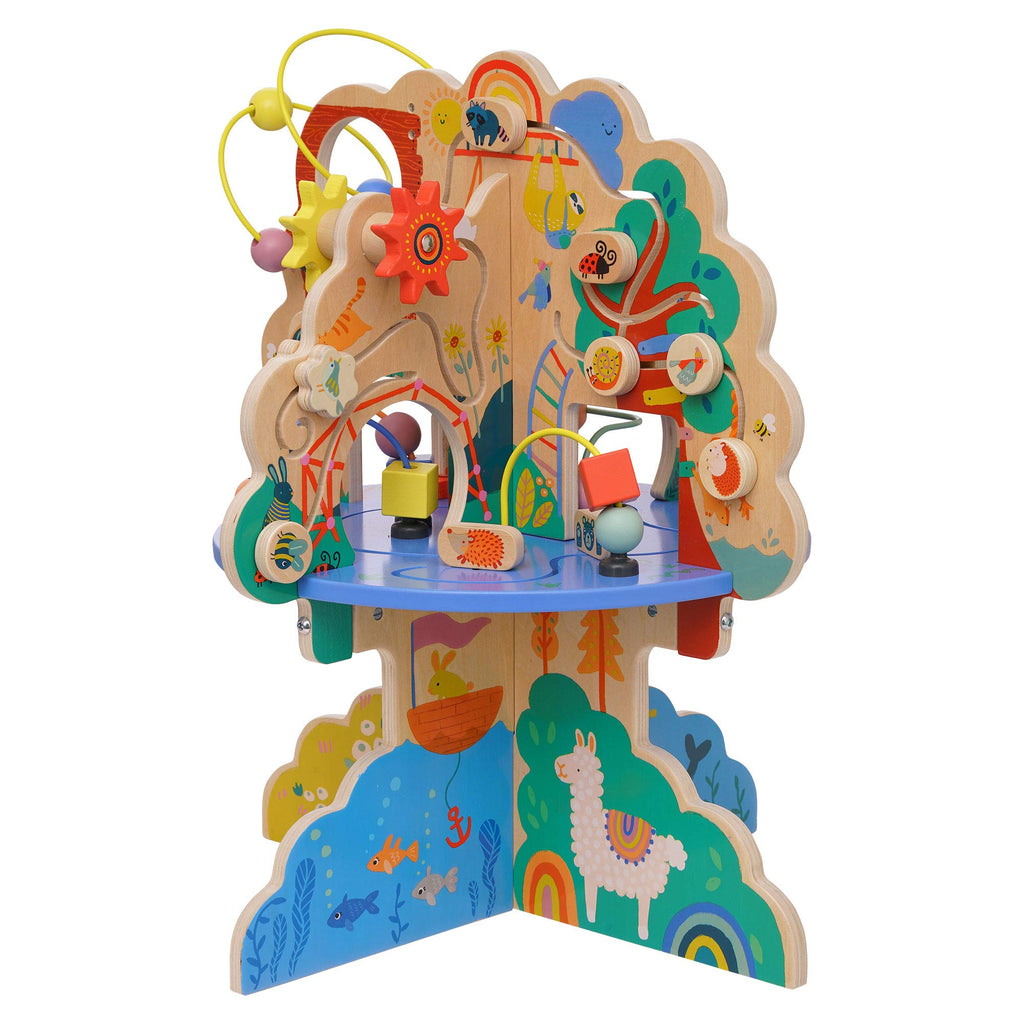 Wooden Toddler Activity Center with Bead Runs N1004