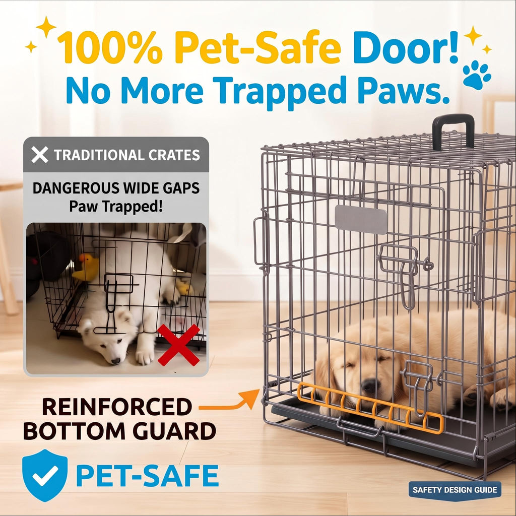 48inch 2-Door Foldable Metal Wire Dog Crate A75636