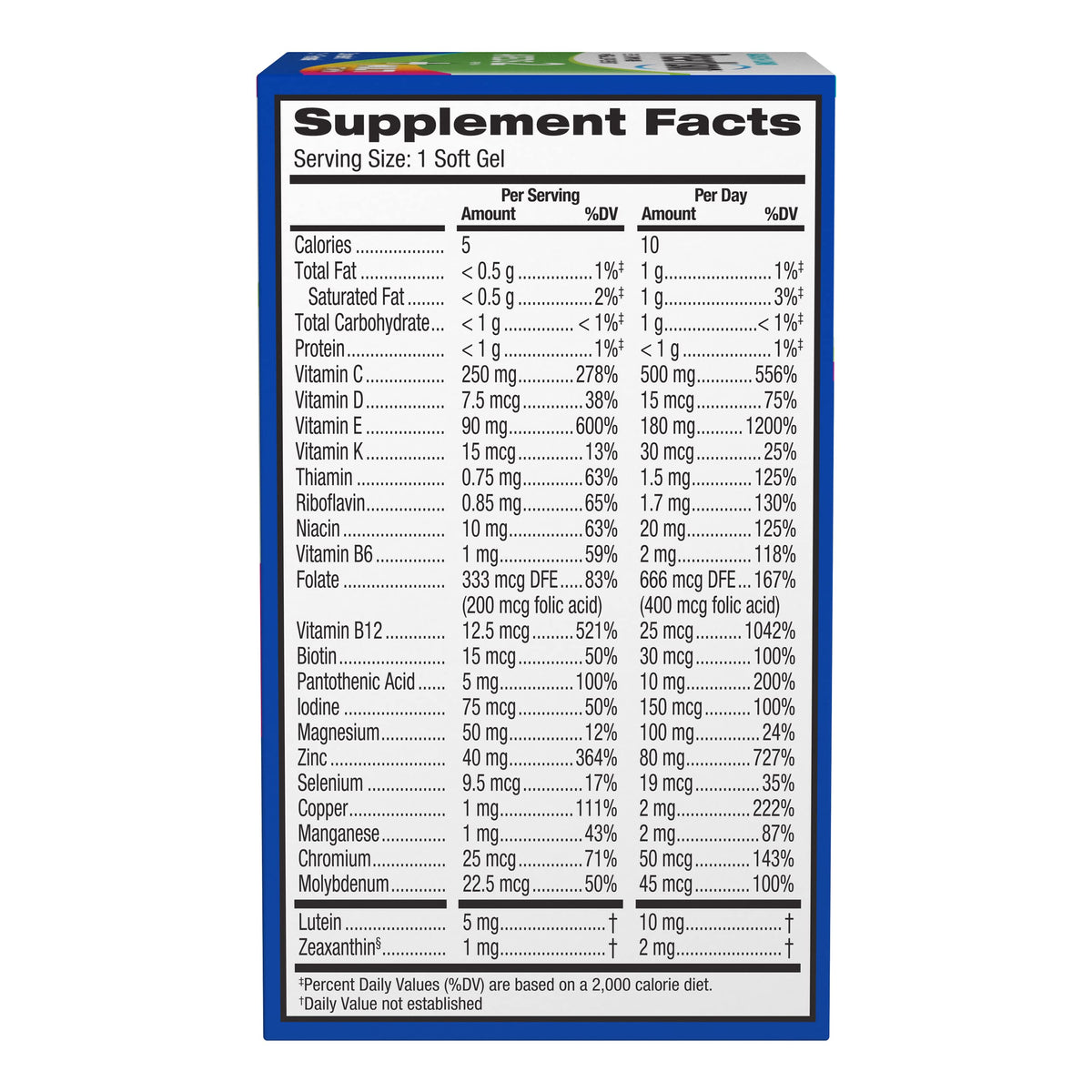Multivitamin Eye Vitamins 100 Softgels H3819