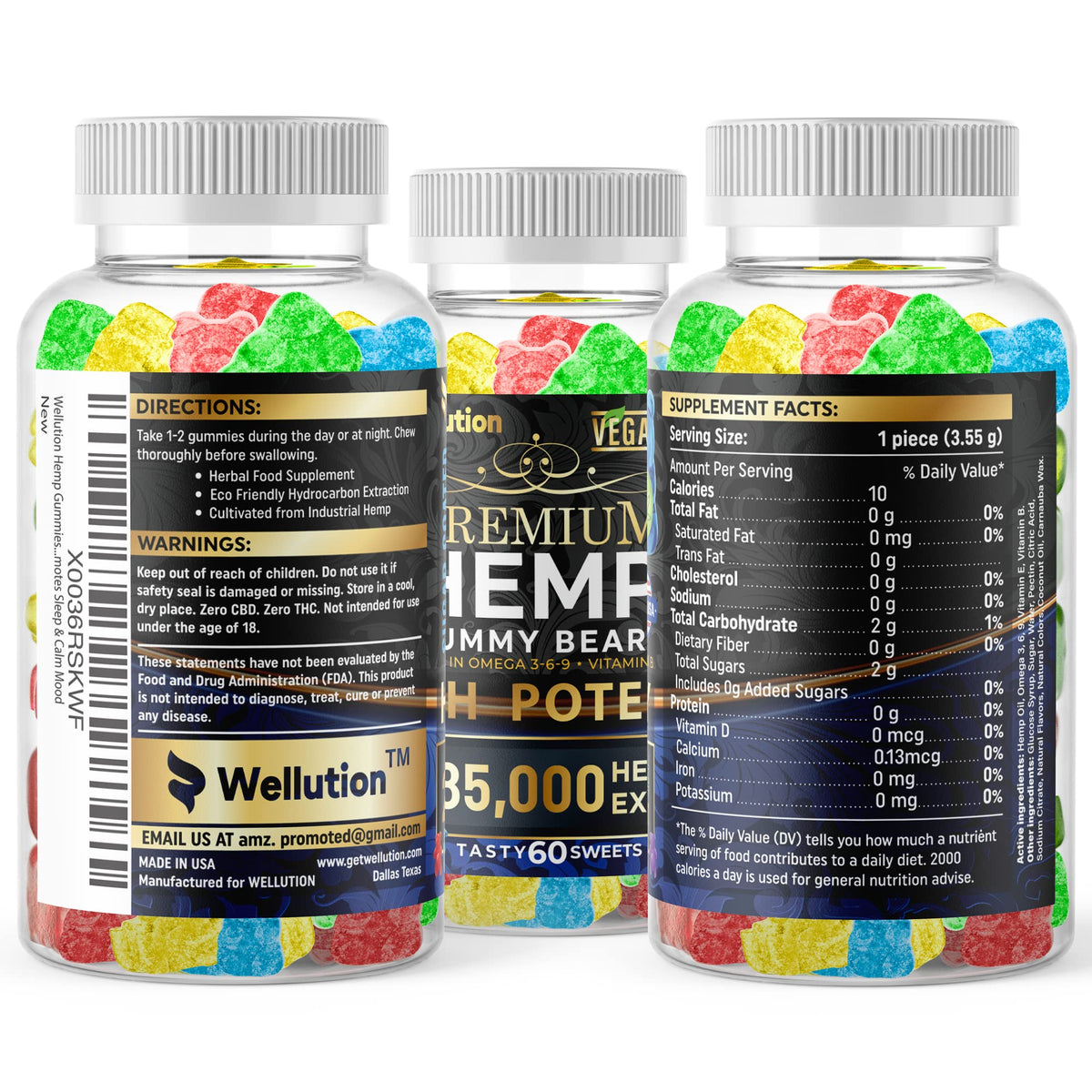 Sugar-Coated Hemp Gummies 2,985,000 MCG 60ct F751