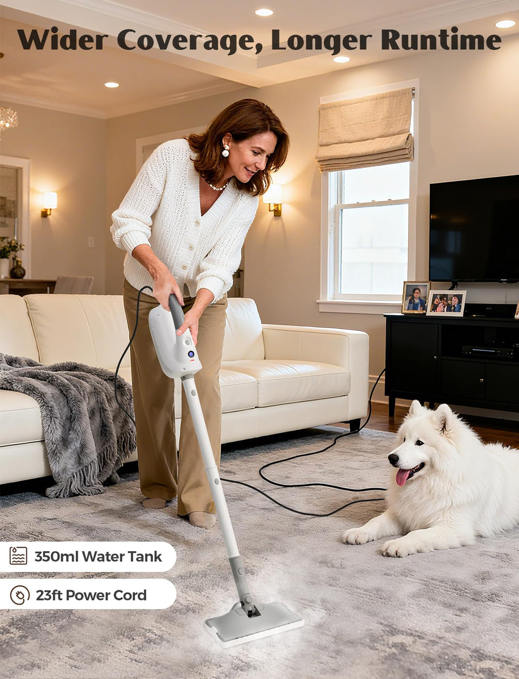 10-in-1 Steam Mop with Detachable Handheld Steamer Z8299