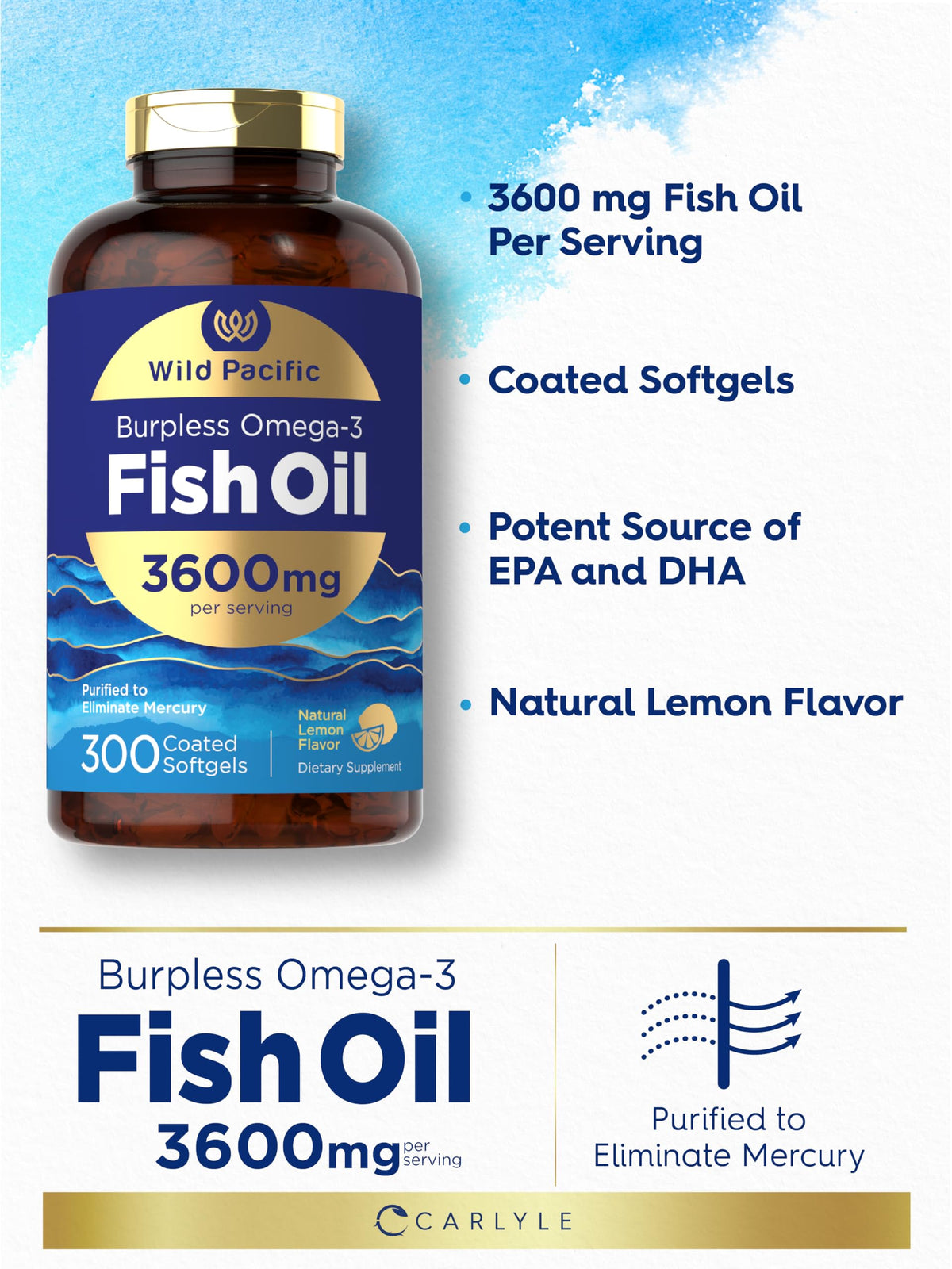 Fish Oil 3600 mg 300 Softgels Omega-3 C417990