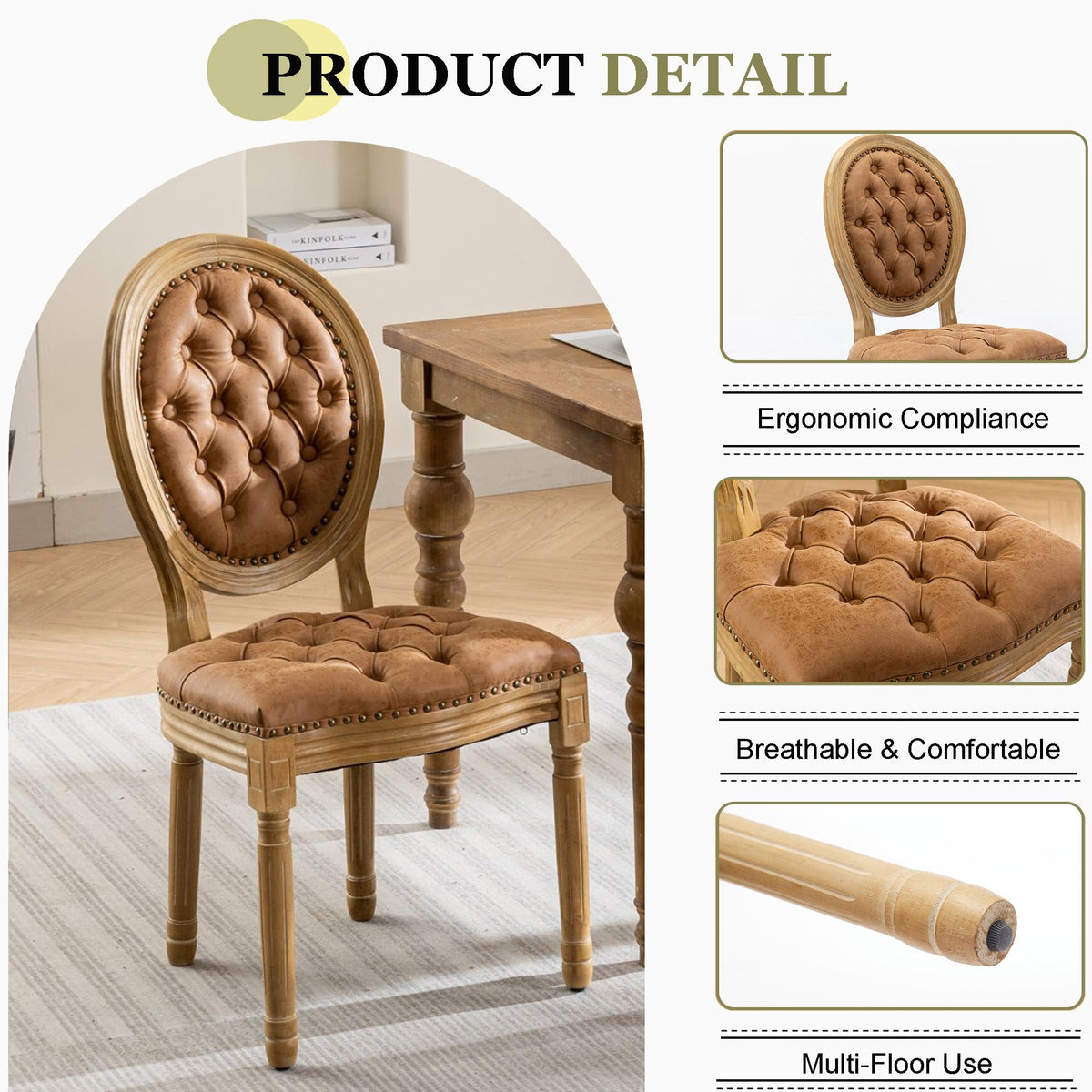 5-Piece Extendable Dining Set Walnut Table 4 PU Leather Chairs X959812
