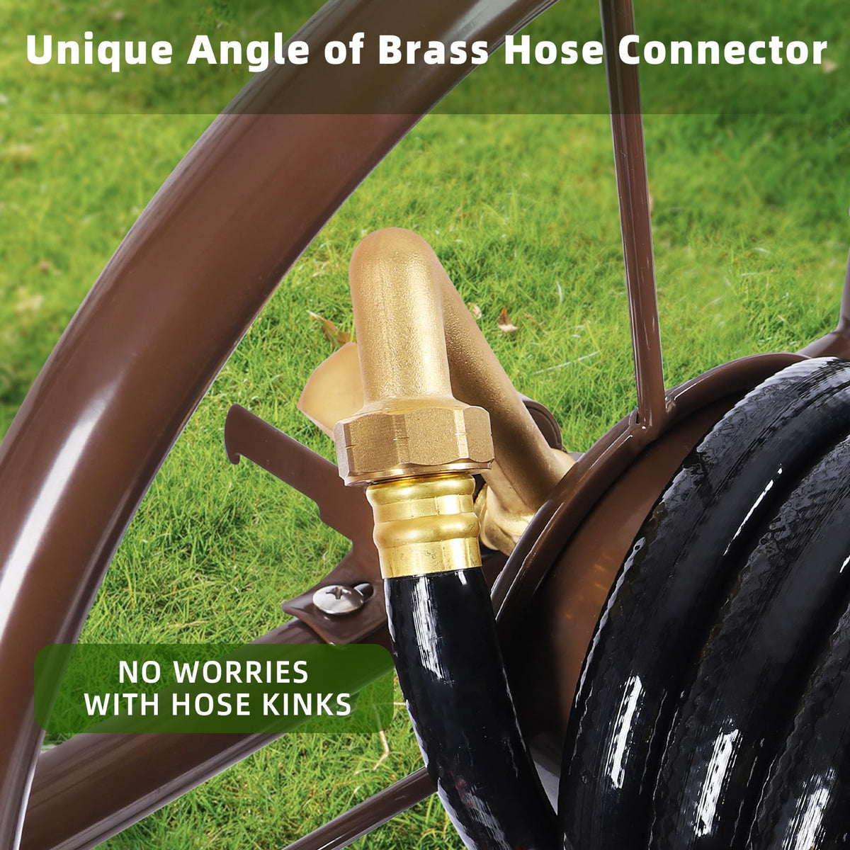 Garden Hose Reel Cart, Heavy Duty Metal with 2 Wheels, Holds 230ft 5/8" M6607