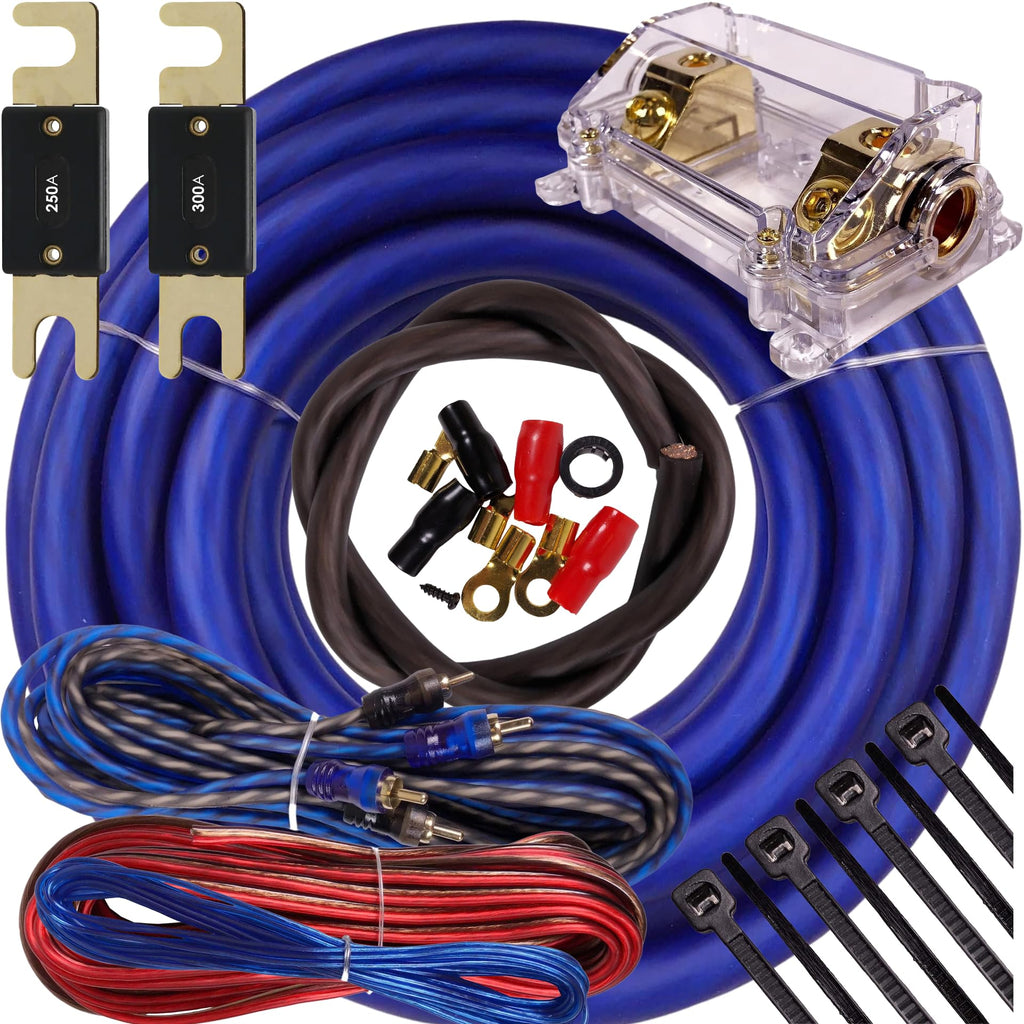 0 Gauge Amp Kit Amplifier Install Wiring 5000W to 8000W Blue N6944